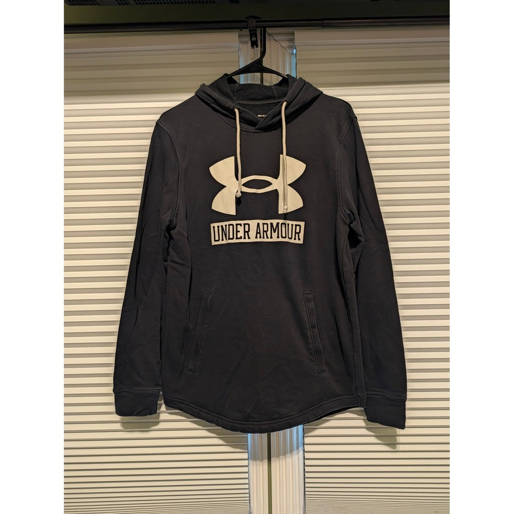 Under Armour Mens Rival Terry Big Logo Hoodie Black 1370390-001 Small
